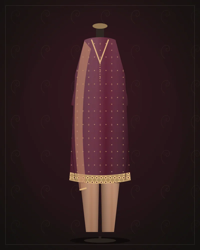 Banarasi Silk Suit Set — Wine