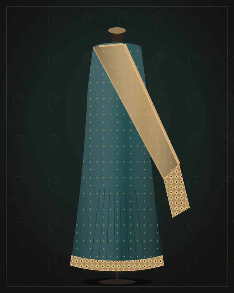 Kanjivaram Temple Border Saree — Emerald