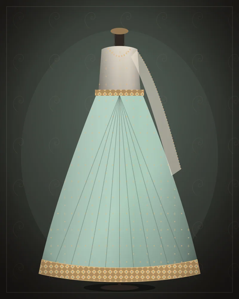 Pastel Organza Lehenga — Mint
